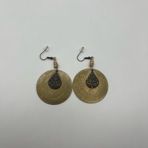 Gold and Black Dangle Earrings